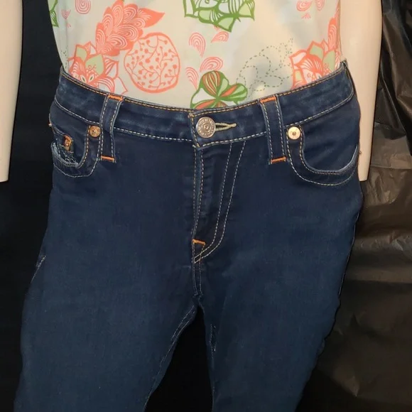 True Religion Dark Blue Curvy Skinny Old Jeans Size 11 - Picture 2 of 12